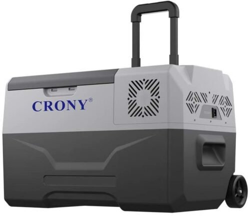 ثلاجة 30 لتر CRONY ديجيتال و مخرج USB مع بطارية و ترولي باب جانبي بالعرض 12V , 24 V , 220 V